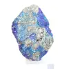 Chalcopyrite du Mexique sur socle, spécimen aux irisations naturelles - 0