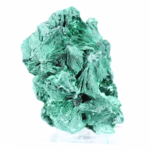 Dichte Malachit mit engen Fasern aus dem Kongo, Mineral auf Acryl