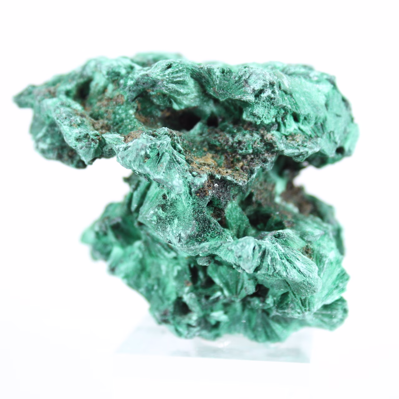 Gedrungener Block aus faseriger Malachit aus dem Kongo, mineralische Dekoration