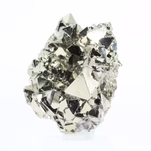 Oktaedrischer Pyrit aus Peru – Kristallisation auf Acrylbasis