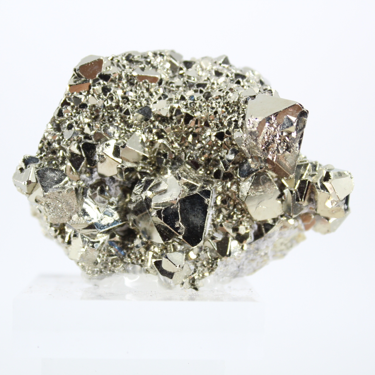 Goldener Pyrit aus Peru mit dreieckigen Kristallen – Sammlung