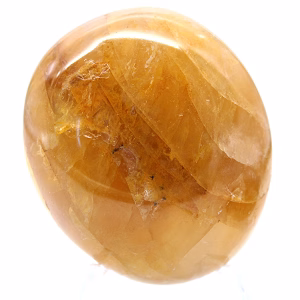 Gelber Quarz-Trommelstein aus Madagaskar, Naturstein