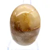 Gelber Quarz-Trommelstein aus Madagaskar mit sanften Konturen - 1
