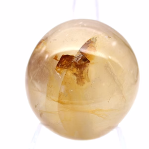 Gelber Quarz-Trommelstein aus Madagaskar, polierter Naturstein