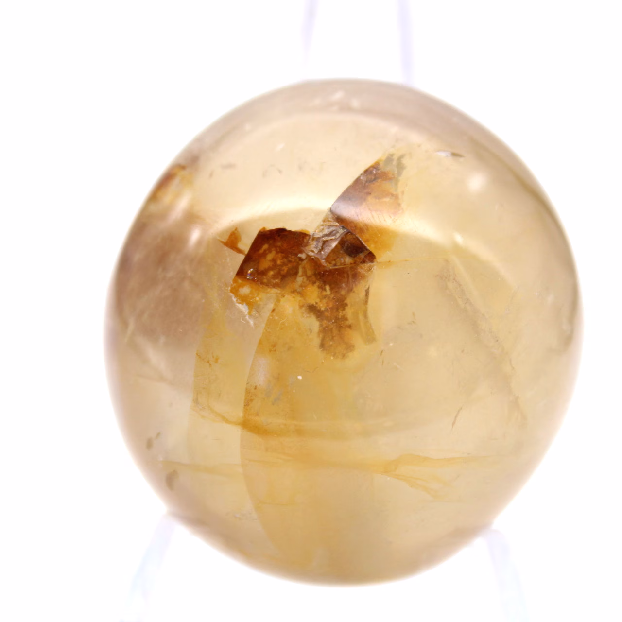 Gelber Quarz-Trommelstein aus Madagaskar, polierter Naturstein