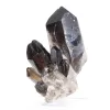 Gedrungener Morion-Quarzkristall aus Brasilien, Mineralexemplar auf Sockel - 0