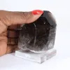 Morion-Quarz aus Brasilien, natürlicher schwarzer Kristall auf Sockel montiert - 1