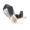 Kompakter Morion-Quarzkristall aus Brasilien auf Acrylsockel - 0