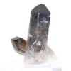 Kleiner kristallisierter Morion-Quarz aus Brasilien, mit Sockel präsentiert - 0