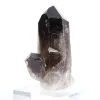 Kleiner kristallisierter Morion-Quarz aus Brasilien, mit Sockel präsentiert - 2