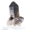 Kleiner kristallisierter Morion-Quarz aus Brasilien, mit Sockel präsentiert - 3