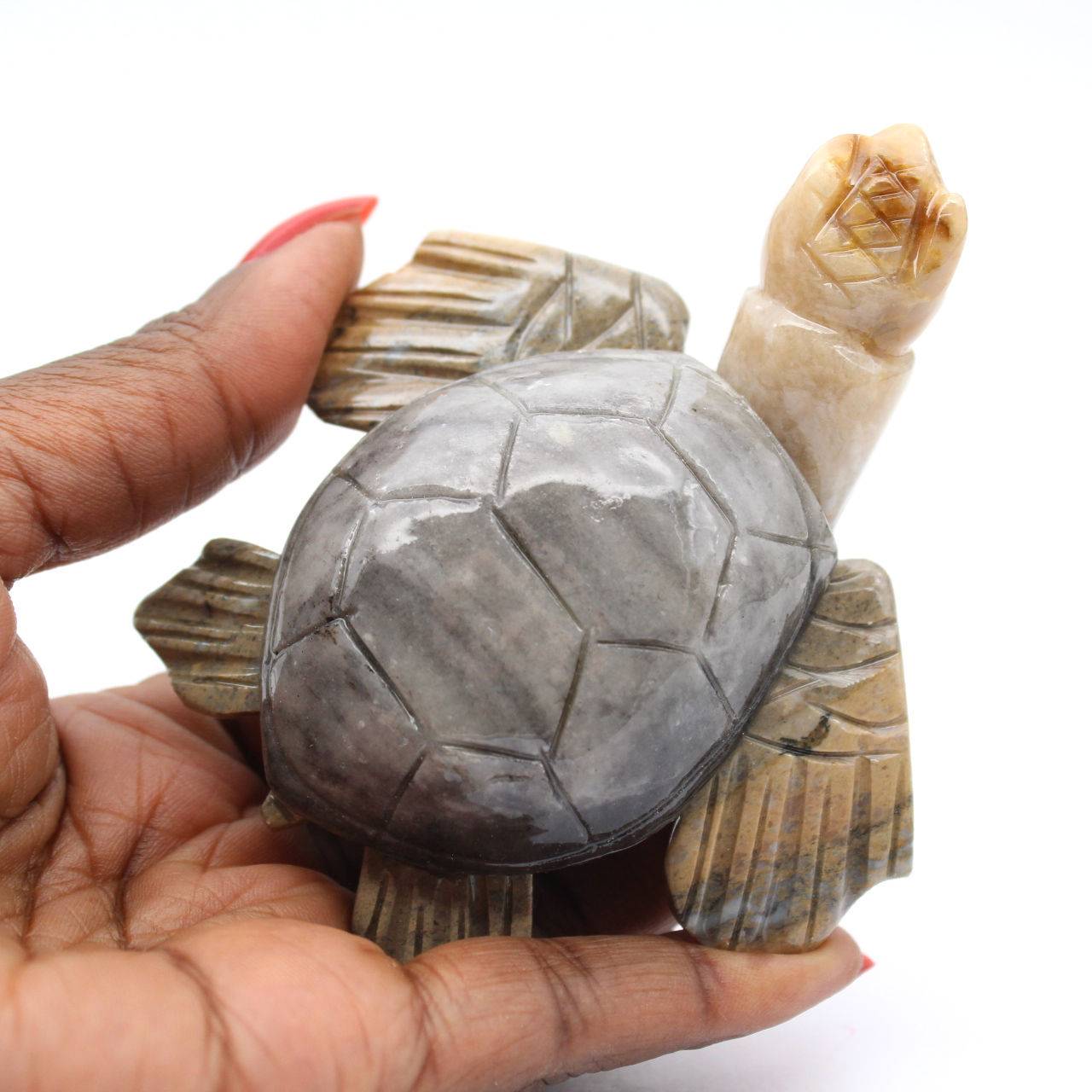 Schildkröte aus geschnitztem Specksteinstein aus Bolivien