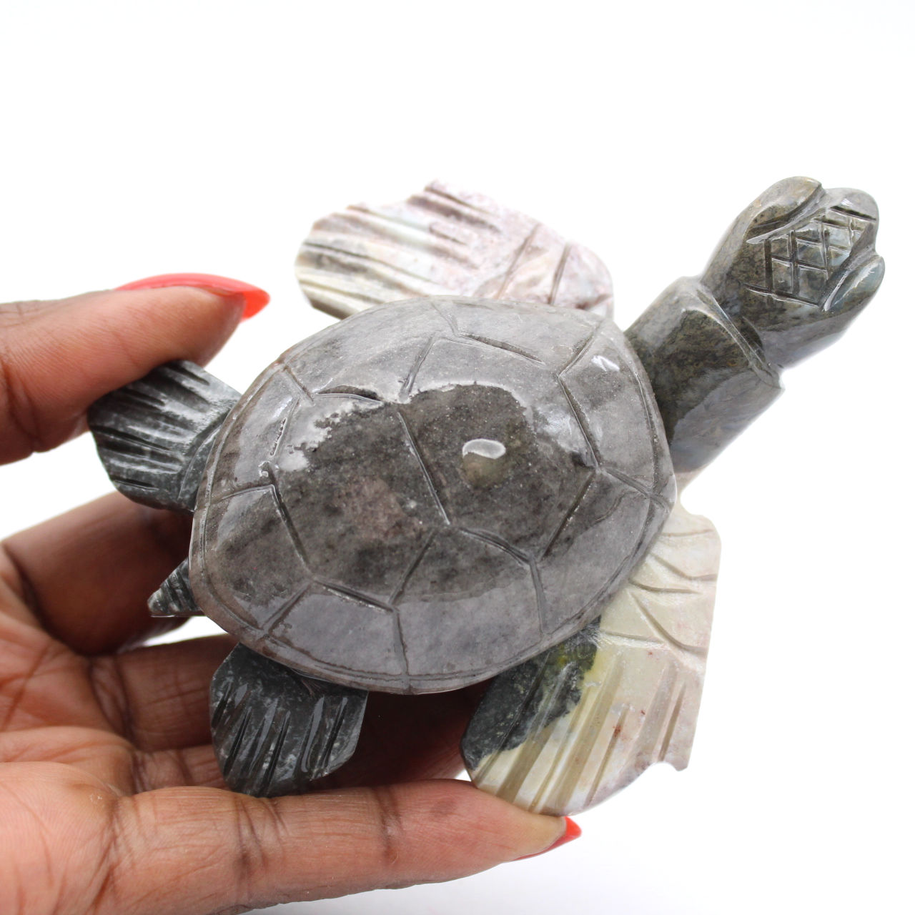 Dekorative Schildkröte aus natürlichem bolivianischem Speckstein