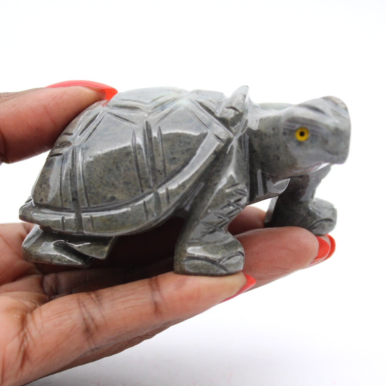 Schildkröte aus bolivianischem Speckstein für Mineraliensammlungen