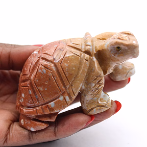 Schildkrötenfigur aus natürlichem Speckstein aus Bolivien