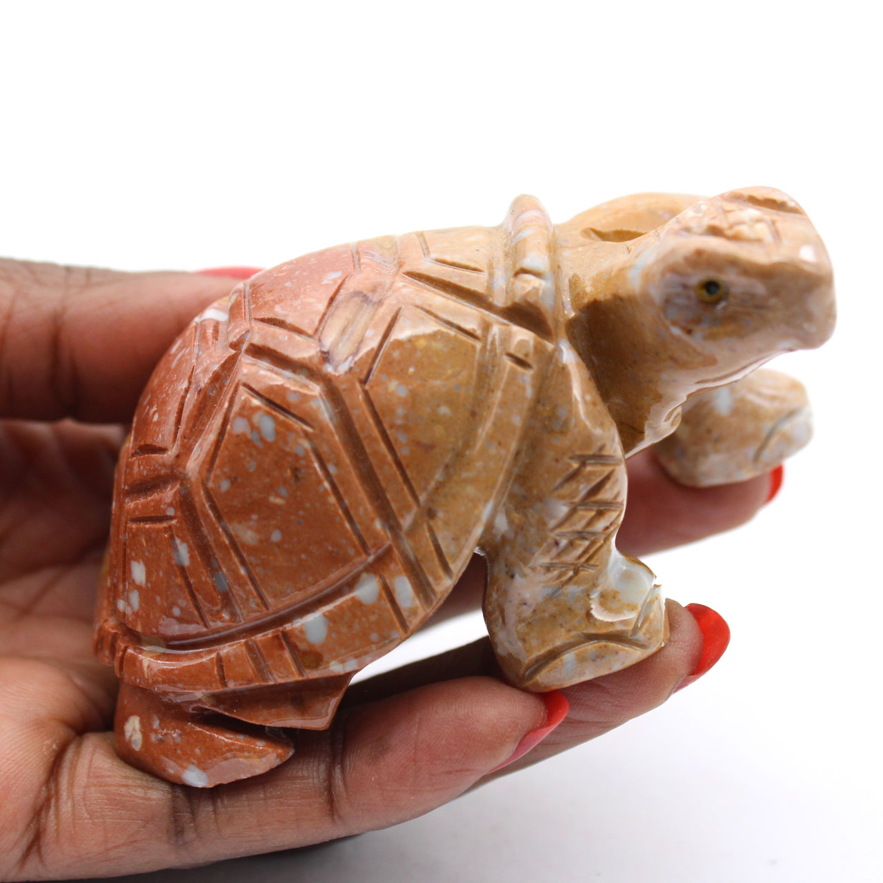 Schildkrötenfigur aus natürlichem Speckstein aus Bolivien