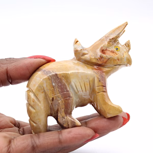 Triceratops aus natürlichem Speckstein aus Bolivien