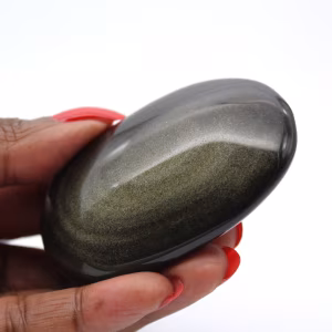 Goldobsidian-Trommelstein aus Mexiko für die geologische Vitrine