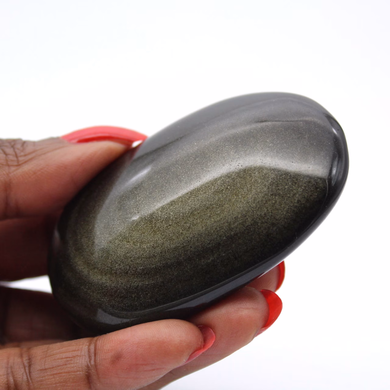 Goldobsidian-Trommelstein aus Mexiko für die geologische Vitrine