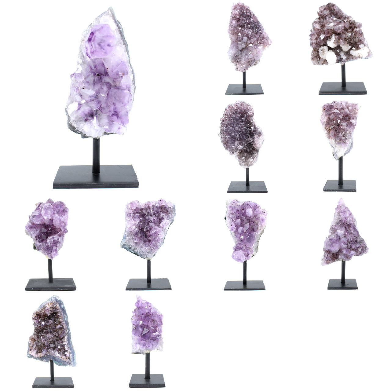 Drusen aus Amethystkristallen auf Sockel
